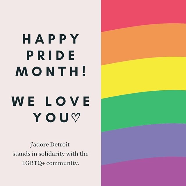 🏳️&zwj;🌈HAPPY PRIDE MONTH!🏳️&zwj;🌈 at j&rsquo;adore Detroit we stand in solidarity with the LGBTQ+ community. We believe it&rsquo;s everyone&rsquo;s right to love who they love and it&rsquo;s important to love who you are!💞 Even though pride mon