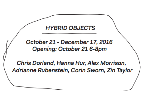 Hybrid Objects at L'i.n.c.o.n.n.u.e. opens October 21, 2016 http://linconnue.biz/