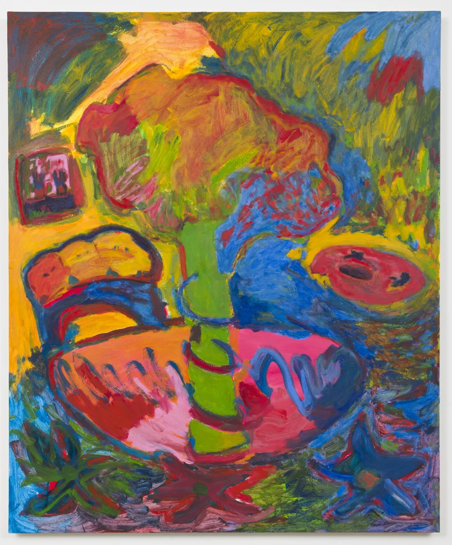 Interior with Lilies, 2018, oil on panel, 56” x 47”
