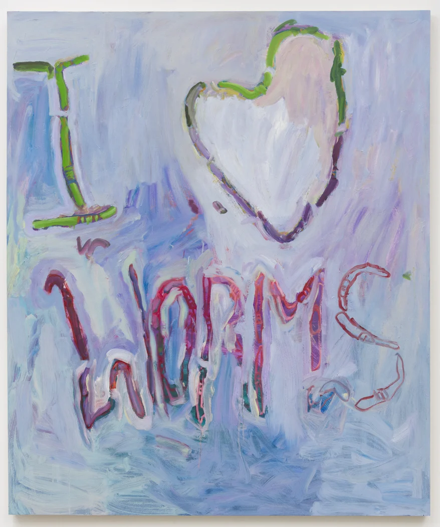 I <3 Worms, 2018, oil on panel, 56” x 47”