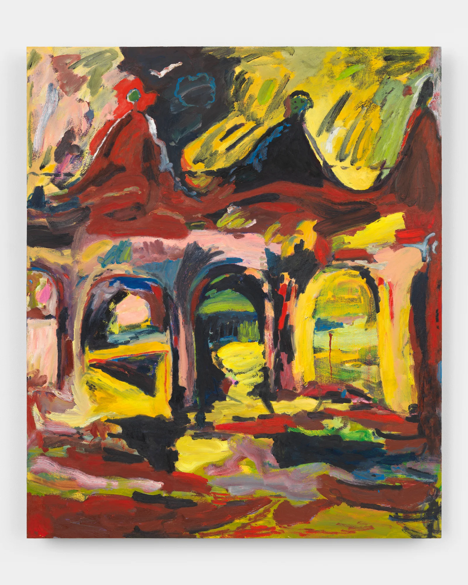 French Bridge, 2019, oil on panel, 56” x 47”