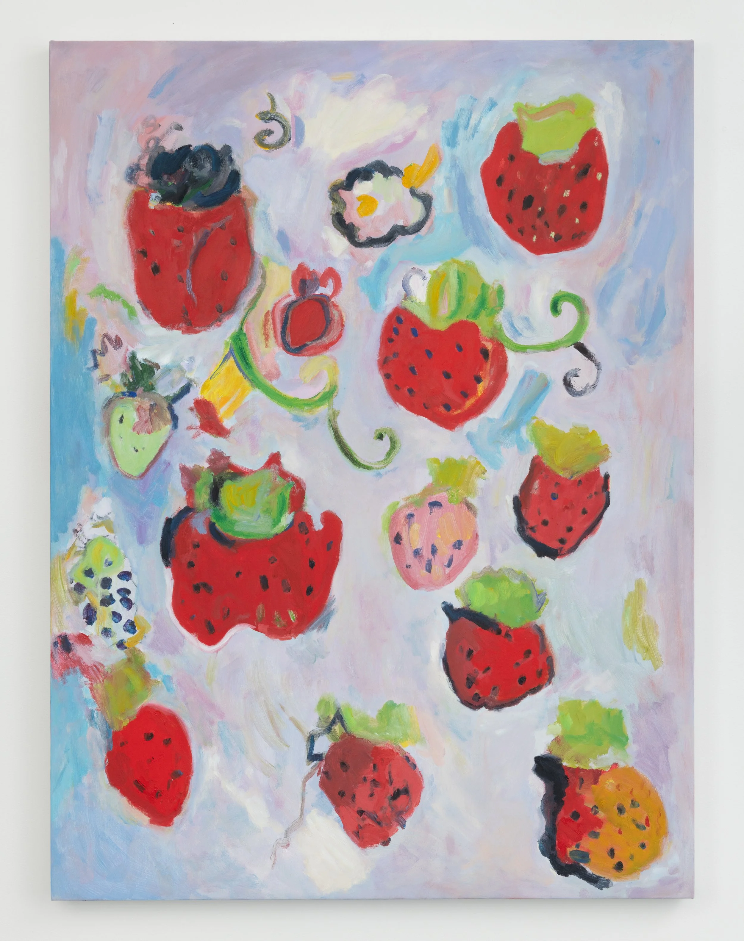 Strawberries Paradiso, 2024, oil on canvas, 48 x 36”