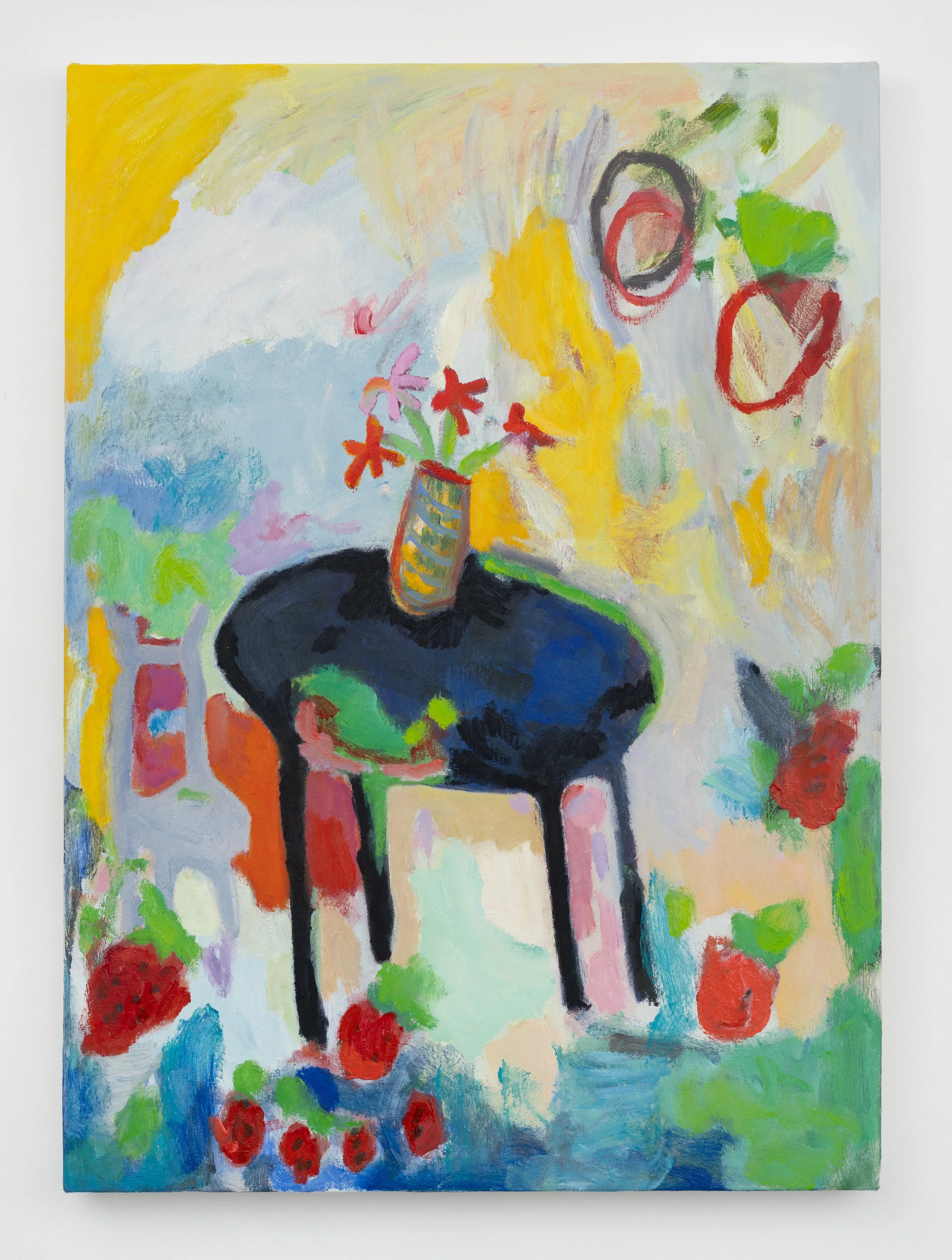  Table with Flowers, 2025, oil on canvas, 30 × 22” 