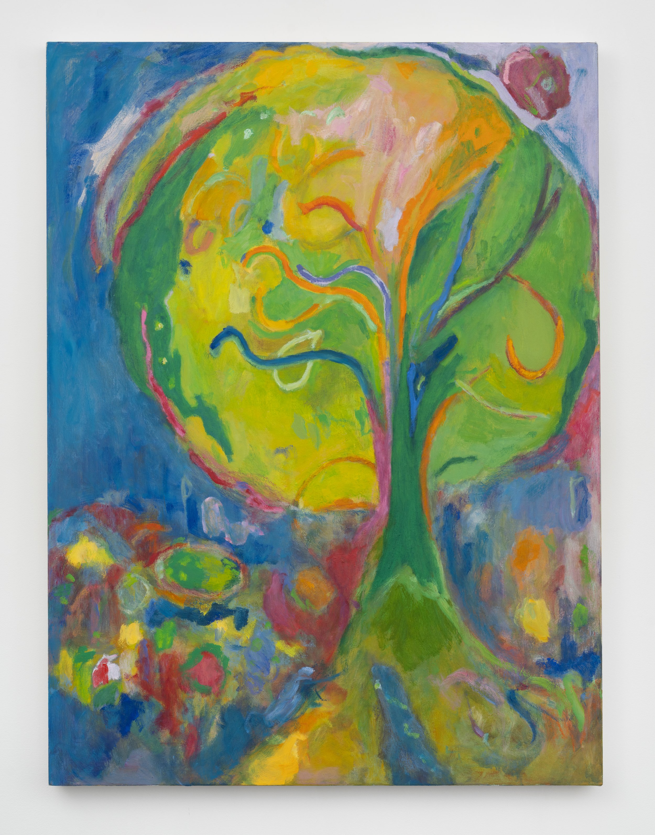  Rainbow Branches, 2026, oil on canvas, 37 × 29” 