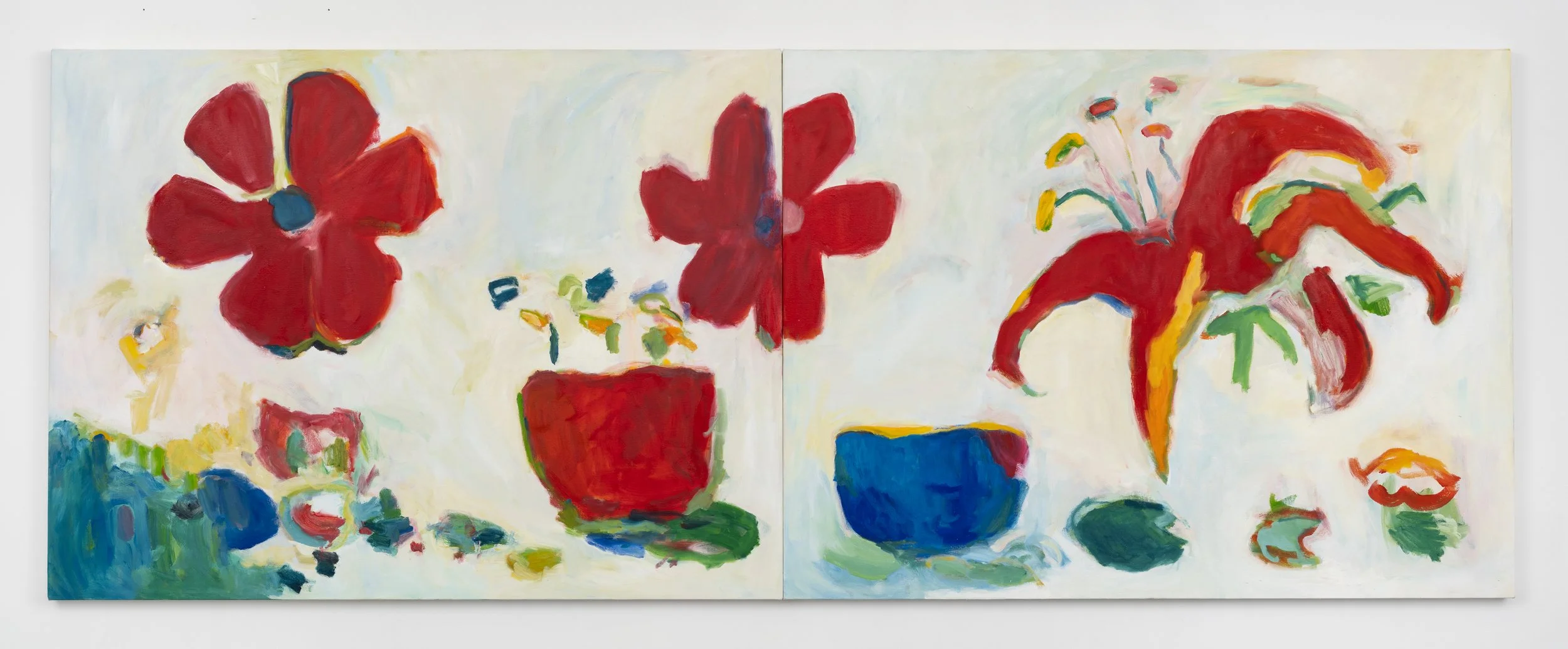  Dyptich, 2026, oil on canvas, 36 × 96” 