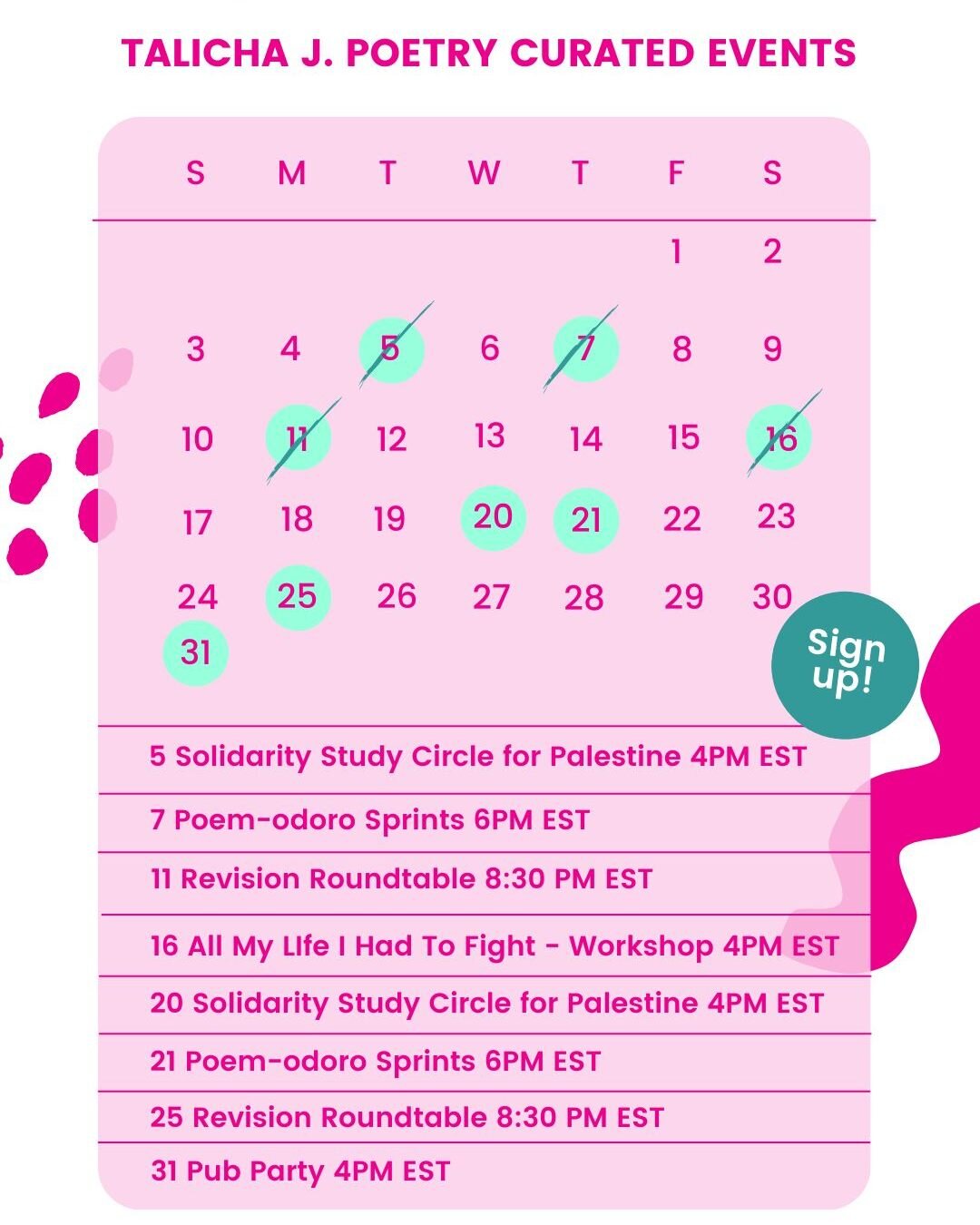 We're halfway through the curated events for the month! 

Coming up next is the Solidarity Study Circle for Palestine. 

Engaging in the work of liberation and unlearning can often feel isolating, but we don't have to do it alone. We use this space t