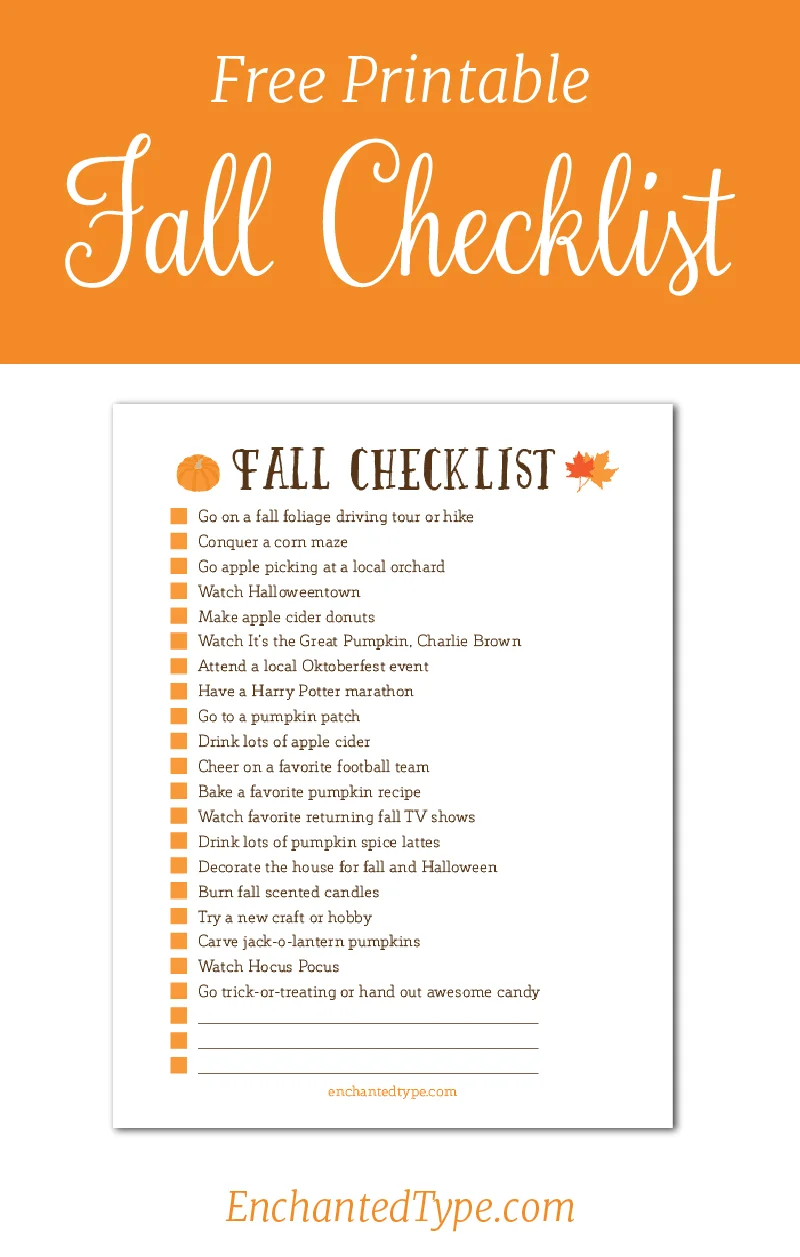 Your Printable Fall Checklist