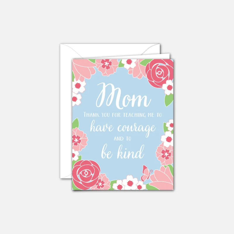 Mother's day card "have courage and be kind" Cinderella