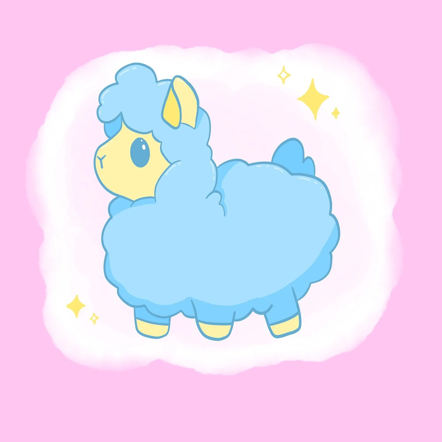 My new motto is to combat any stress with fluffy cute animals, so I give you ✨Cotton Candy Alpaca✨ 

We made it through another week everyone 🫡 

#chibidrawing #kawaiialpaca #cutealpaca #adobefresco