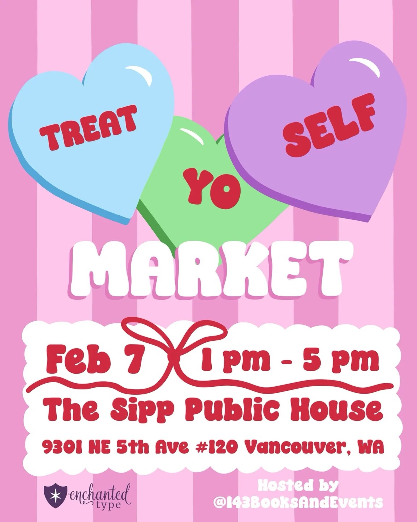 It&rsquo;s almost time to Treat Yo Self! 💅
Join me and some amazing other local makers at the coolest new hangout in Vancouver @pnwsipp (right across from Craft Warehouse in Hazel Dell)
I&rsquo;ll have a Build Your Own Clicker Bar, Valentines &amp; 