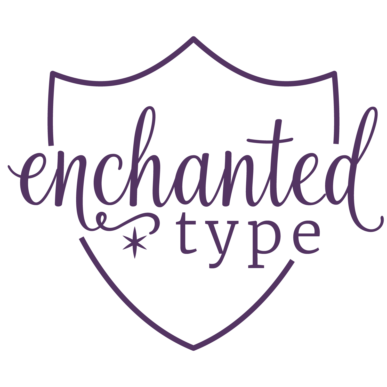Enchanted Type logo with shield around text