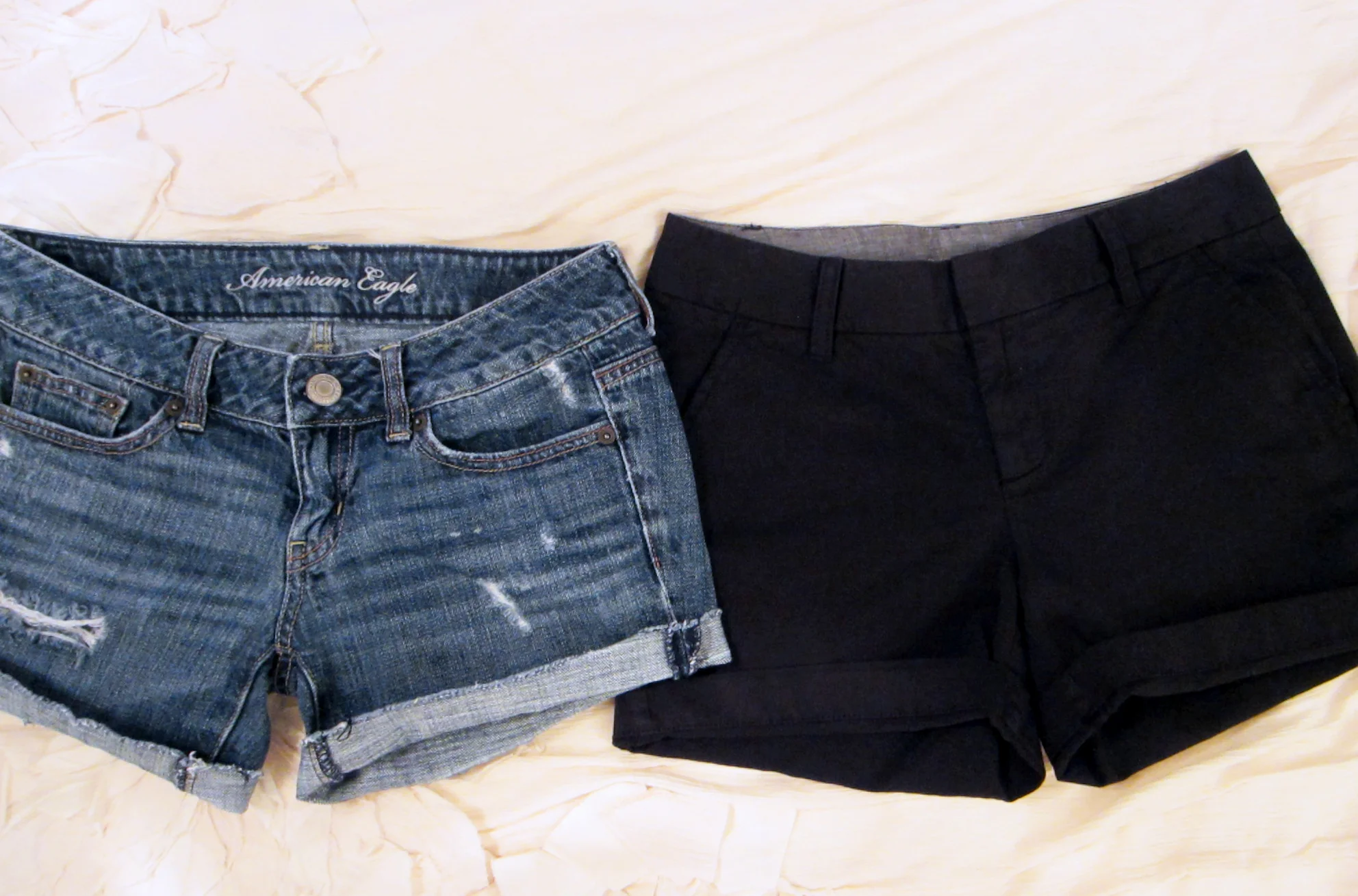 denim shorts: American Eagle (old style) | black shorts: Caslon (on sale!)