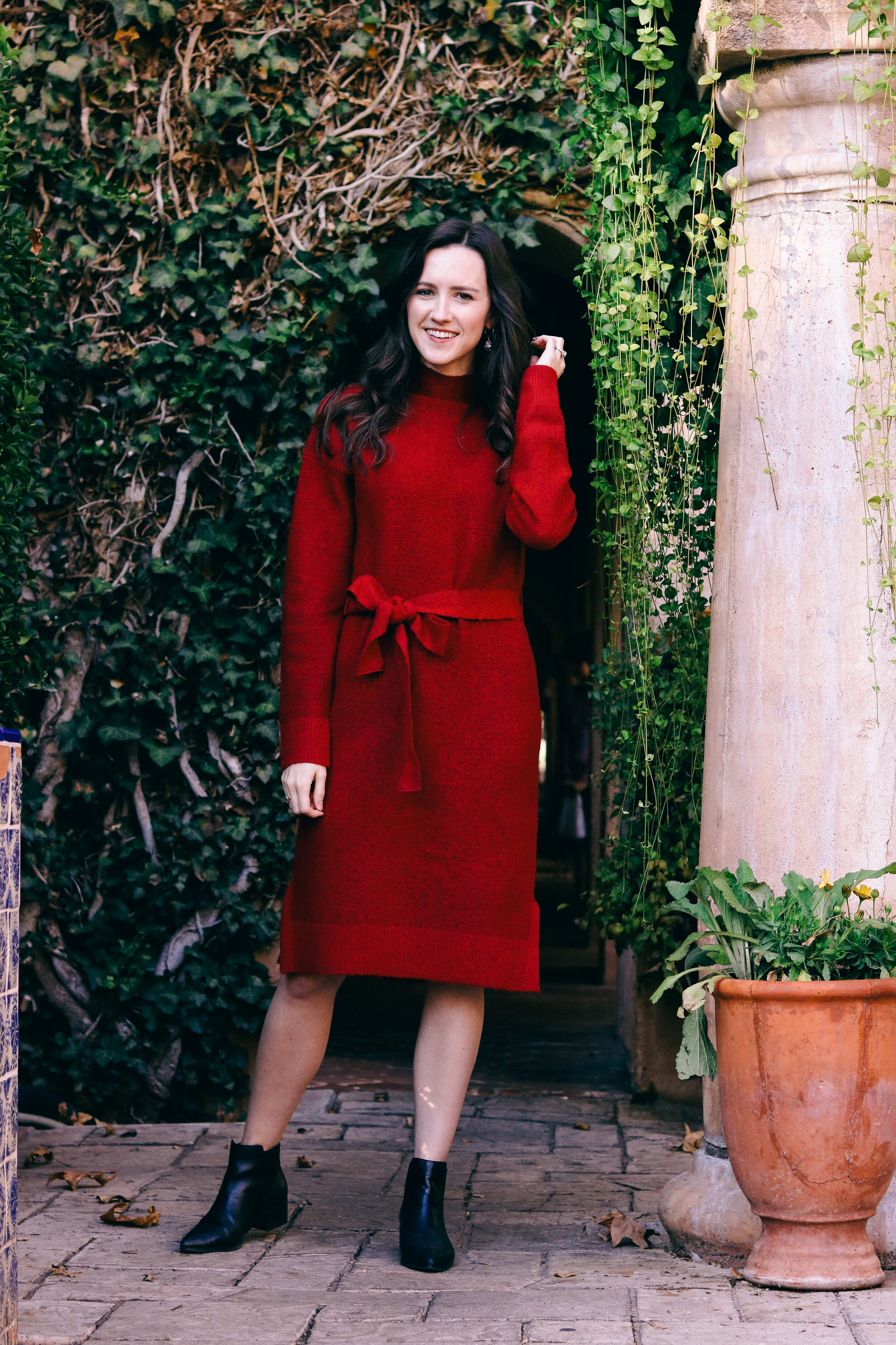 A Red Sweater Dress For The Holidays Blushful Belle