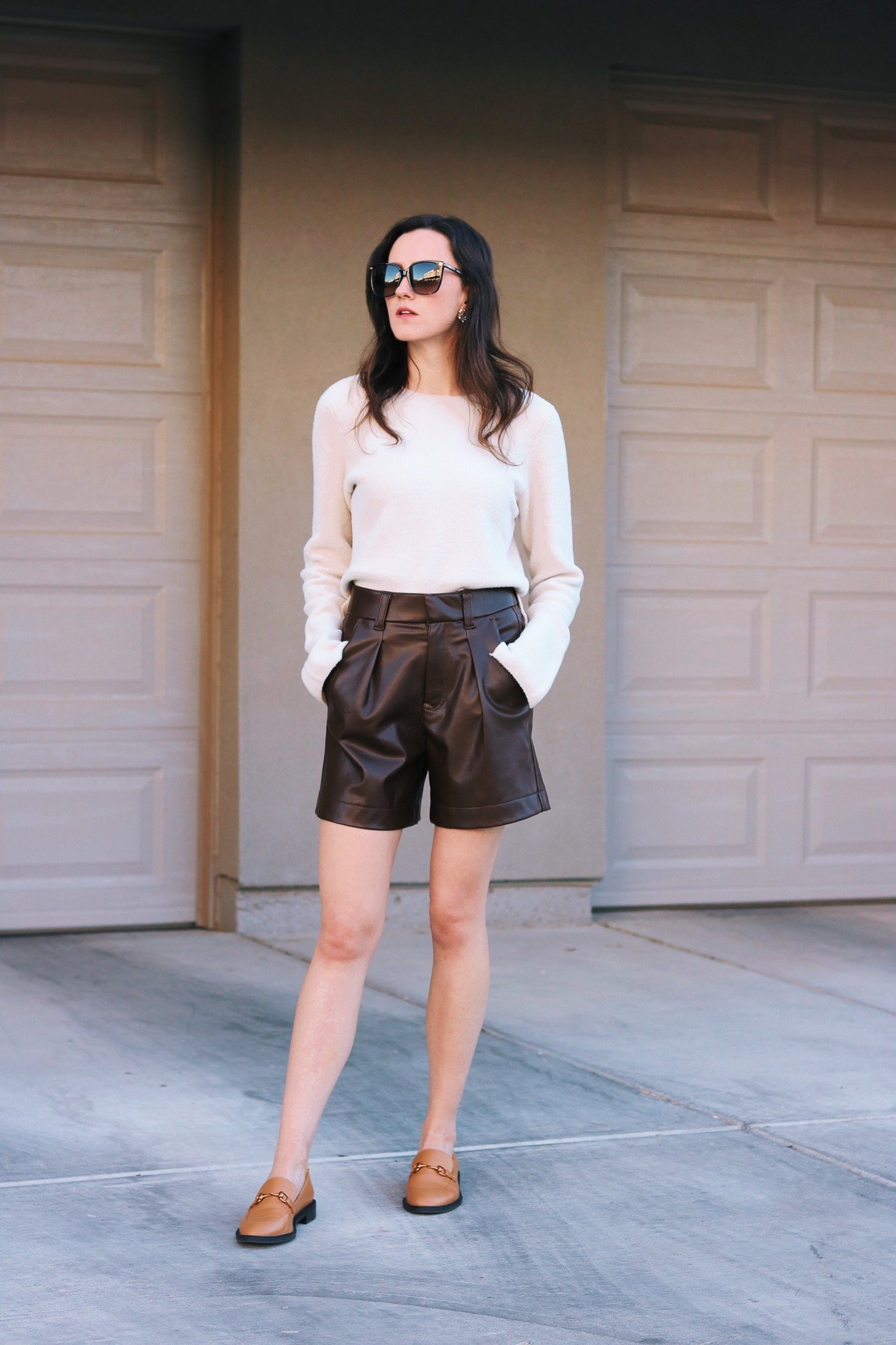 How To Style Leather Shorts For Fall — Blushful Belle