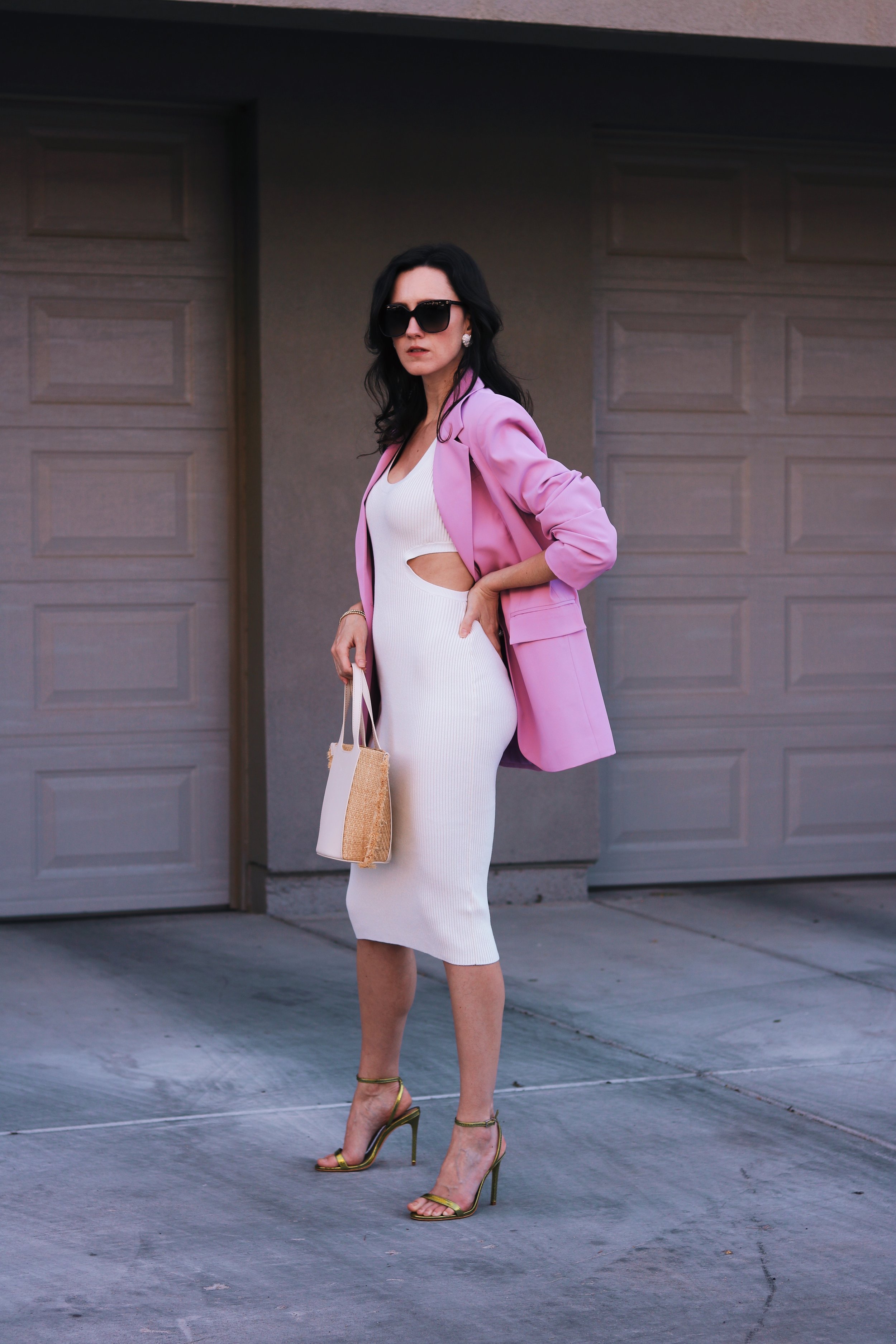 Oversized Blazer & Column Dress Spring Trend Outfit — Blushful Belle