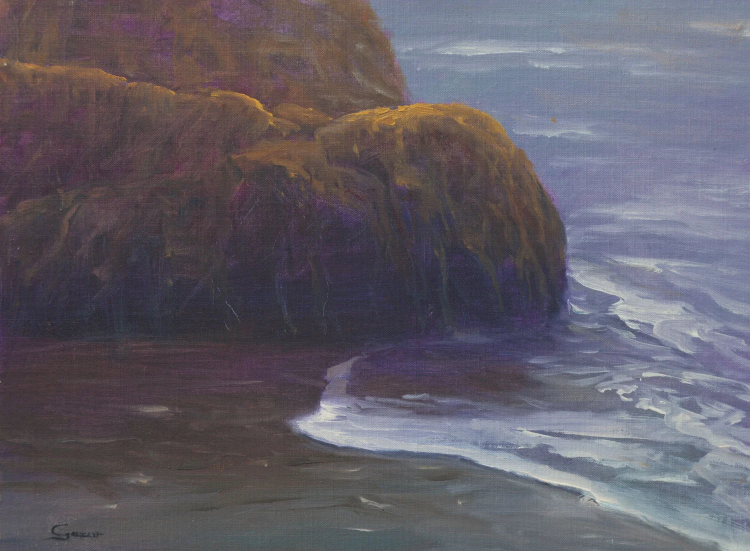 Walk At San Simeon Beach 12x16