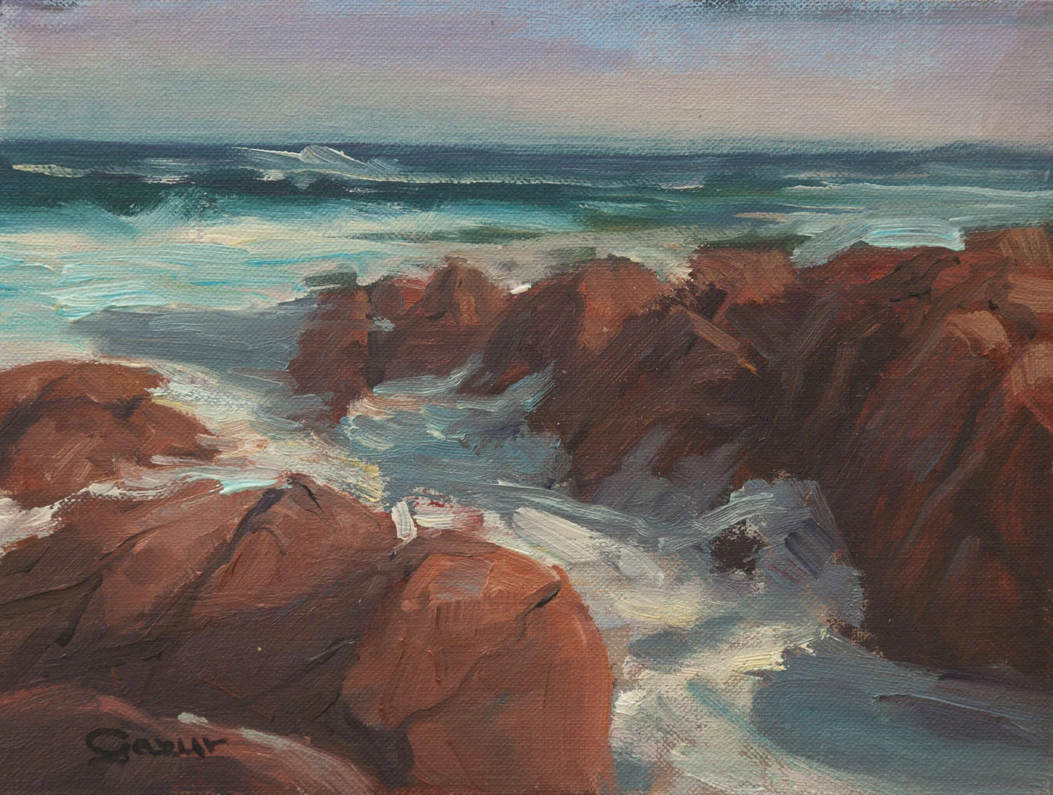 Waves of Spanish Bay, Monterey, 6 x 8
