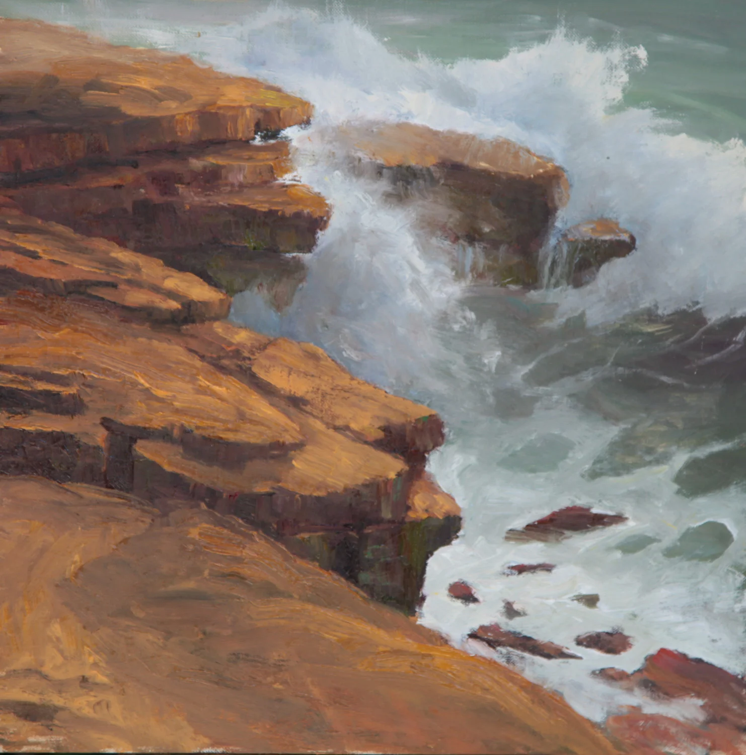 Crashing Surf at Ratkay Point 12x12