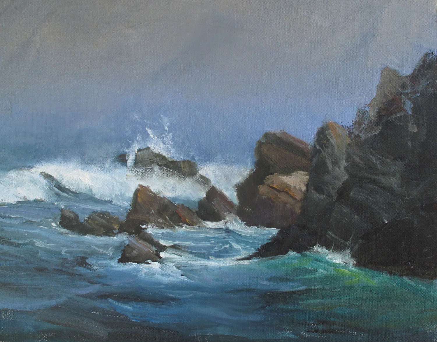 North of Kirk Creek, Big Sur, 11 x 14