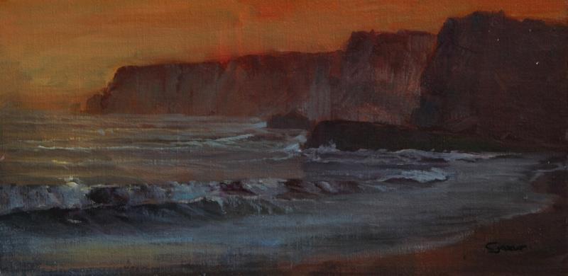Davenport Shortly After Sunset, 8 x 16