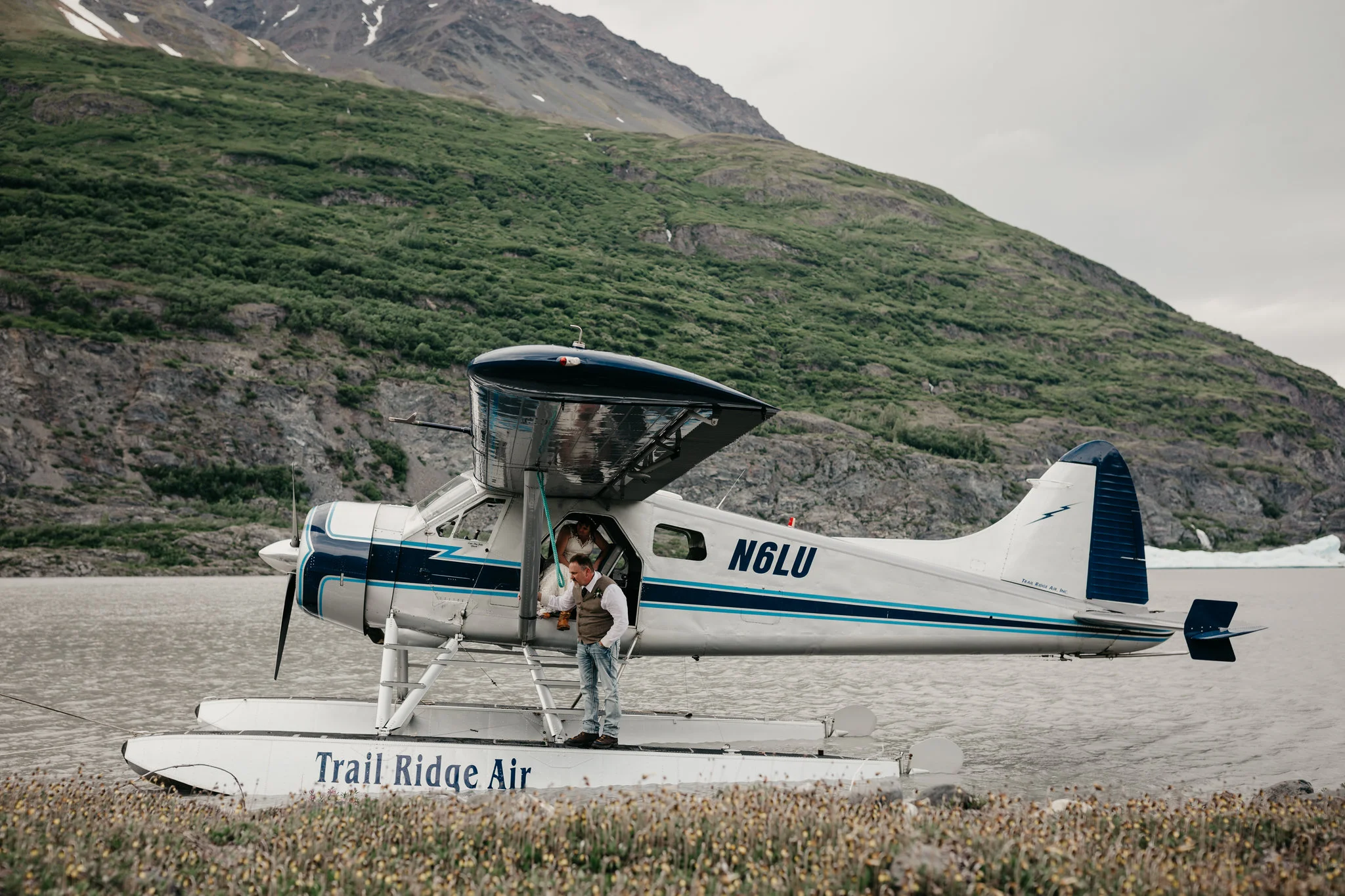 Float Plane Glacier Elopement - Alaska Destination Weddings