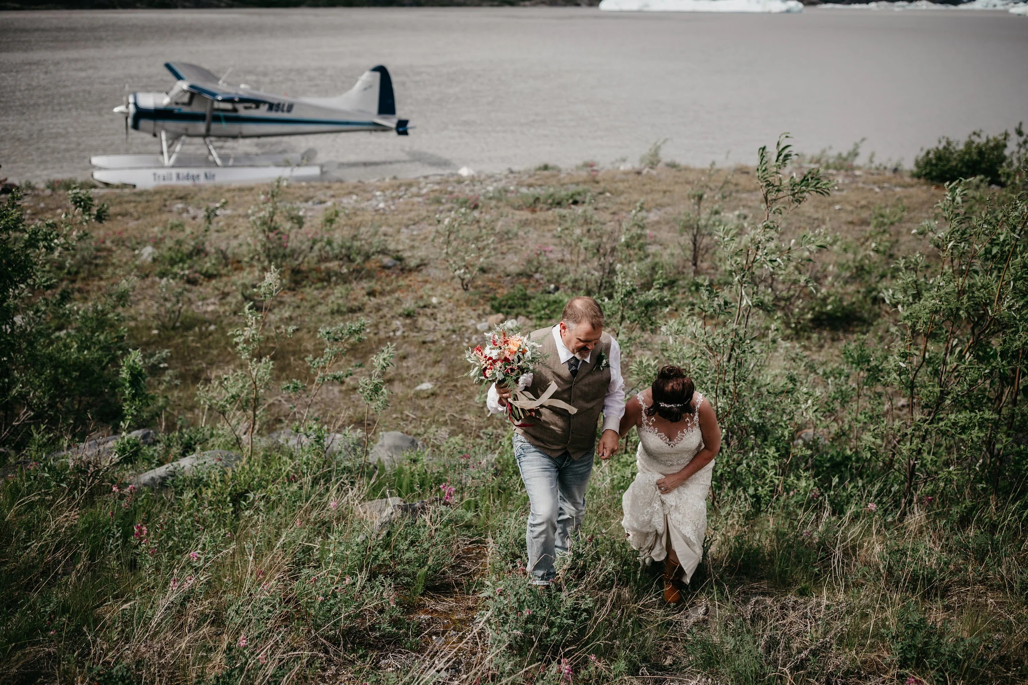 Float Plane Glacier Elopement - Alaska Destination Weddings