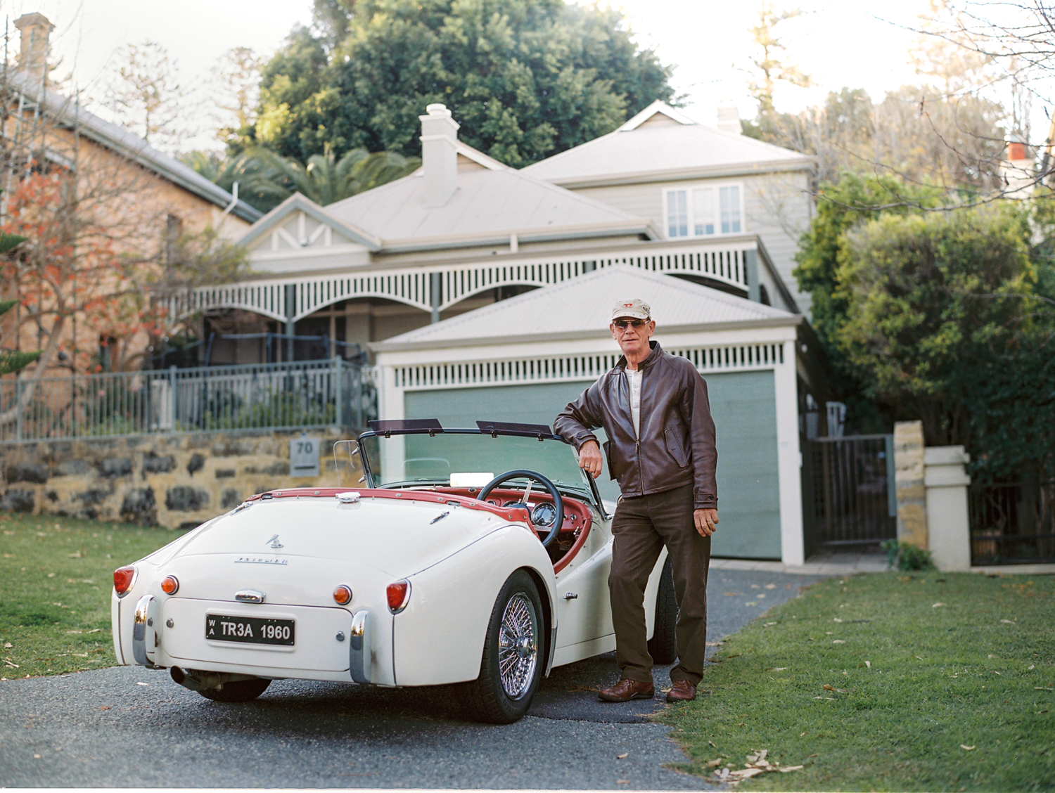 This is a 1958/59 Triumph TR3A that Mike has owned for about 12 years, during which he has restored it from poor condition to a reliable classic. It is an ongoing labour of love.