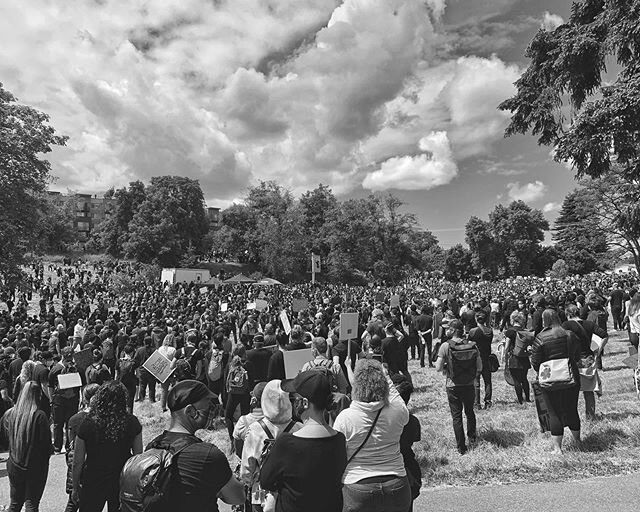 My first public gathering of any kind in months. The risk is real, but the reward is worth it. Twenty thousand deep. #BlackLivesMatter ✊🏽