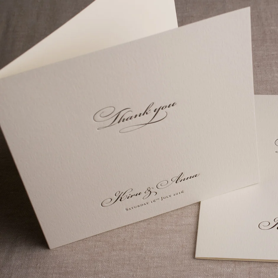 Letterpress Printed Folded Thank You Card 3