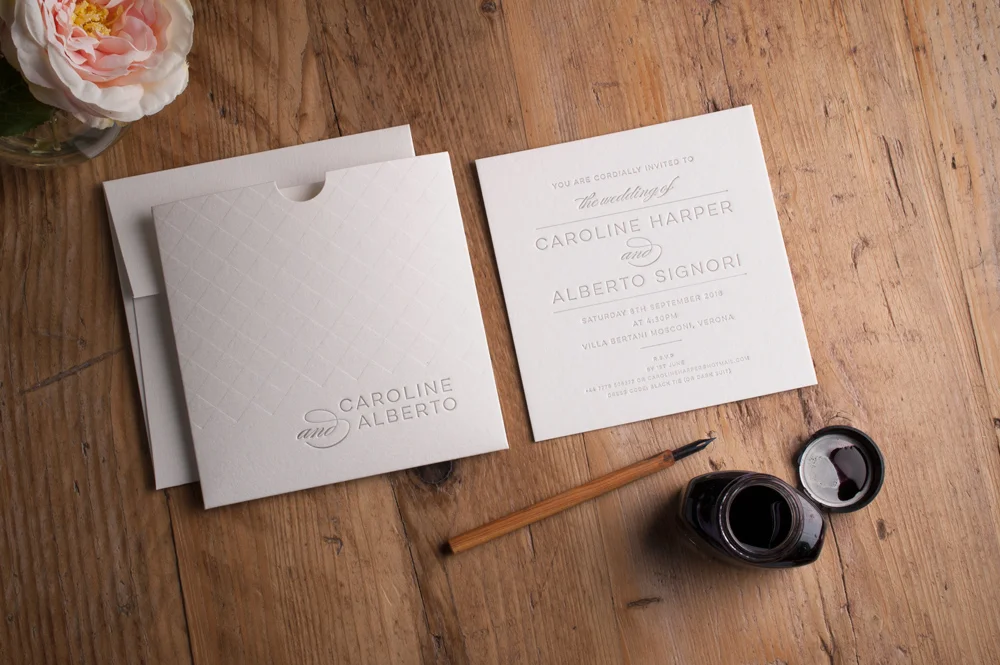 Rae Invitation Cotton Card • Dark Grey Ink