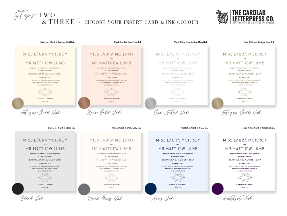 Quinn Invitation Card and Ink Selection