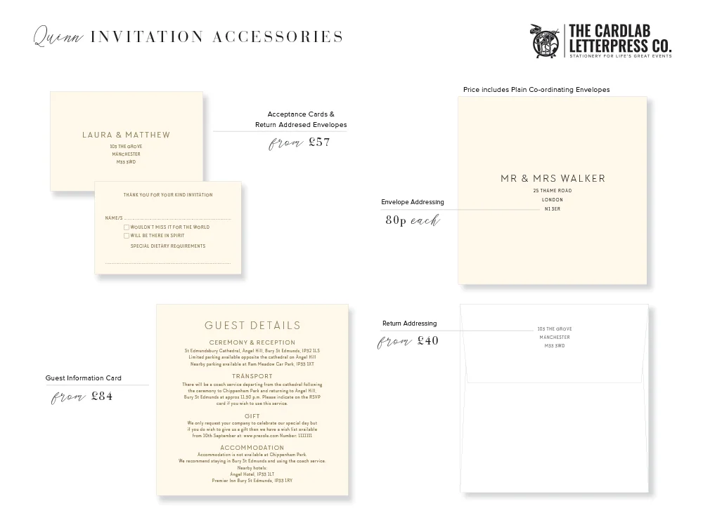 Matching RSVP Card and Guest Information Sheets