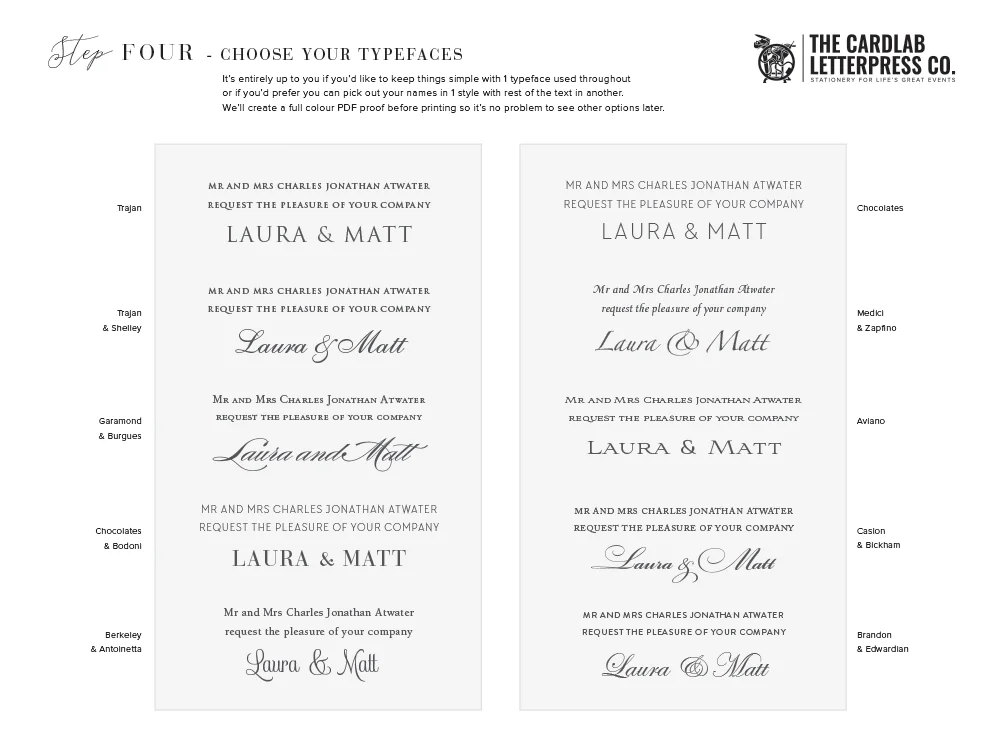 Copy of Typeface Options Brooke Invitation