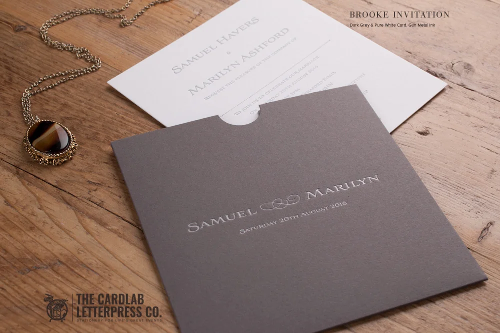 Copy of Grey and Silver Invitation with Pocket