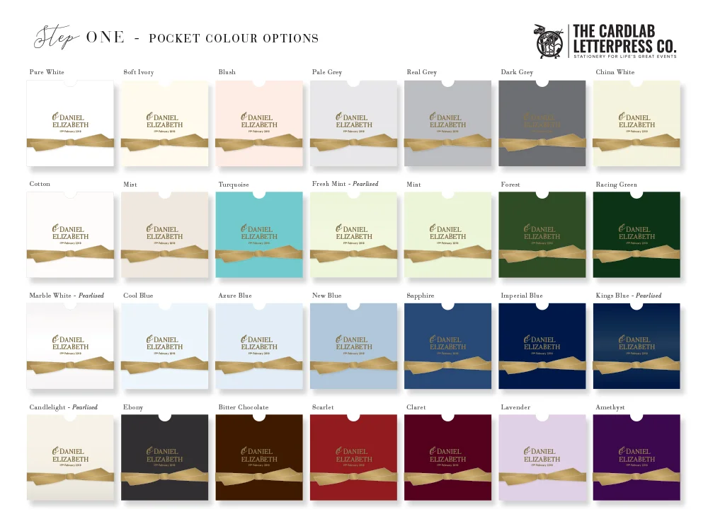Alternative Colour options for Modern Milton Invite Pocket