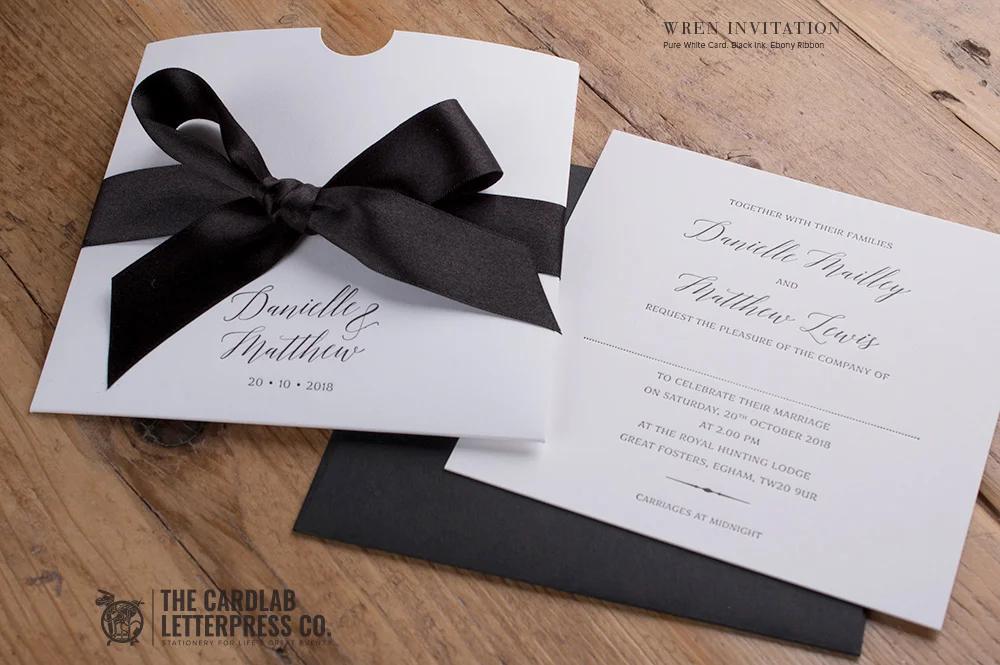 Romantic Invite Monochrome colour scheme wren style