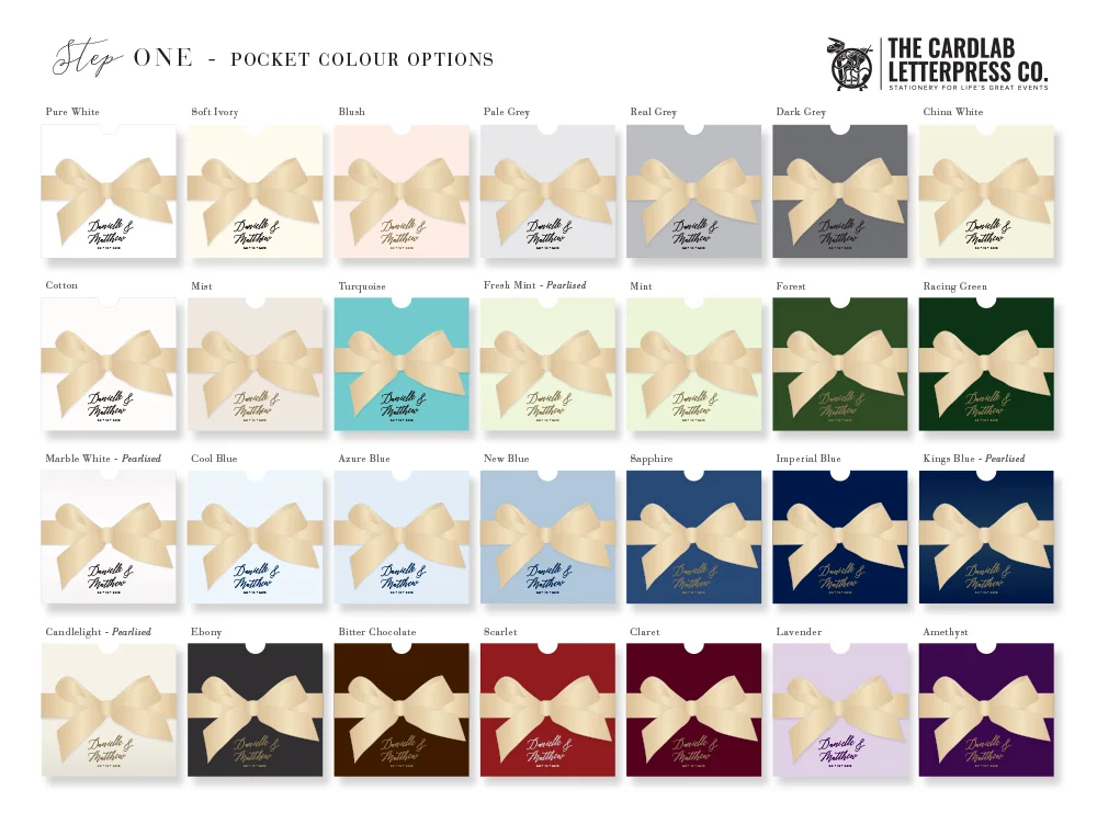 Pocket Colour Options for Wren Invite