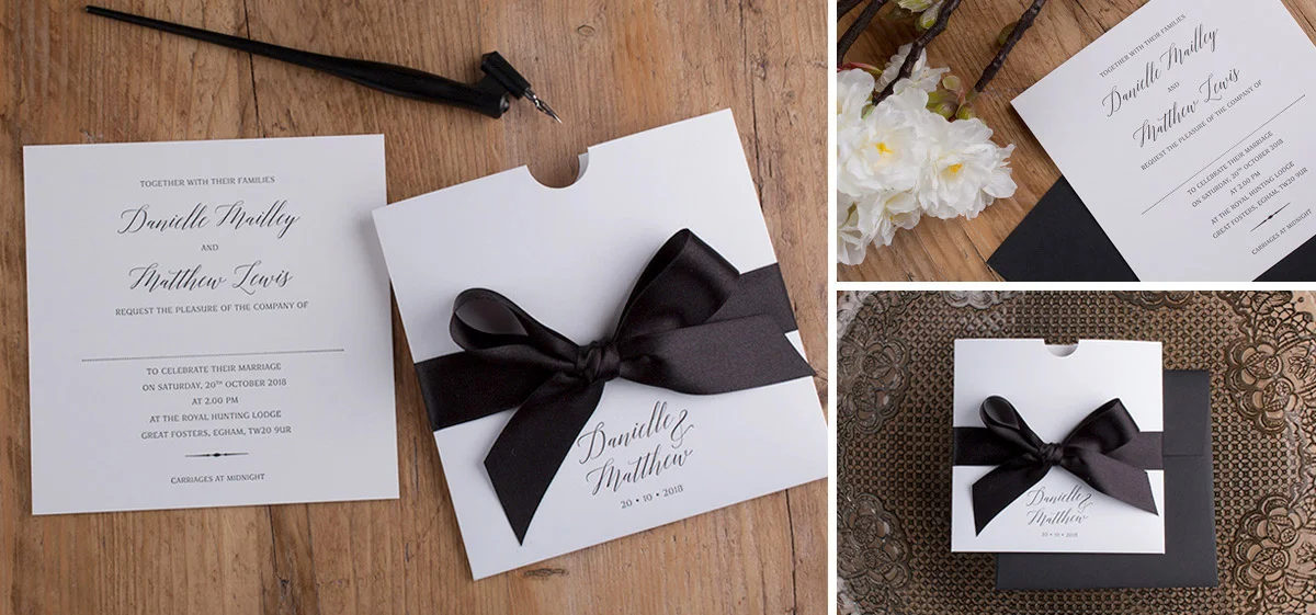 Wren Invite in Black and White Colours