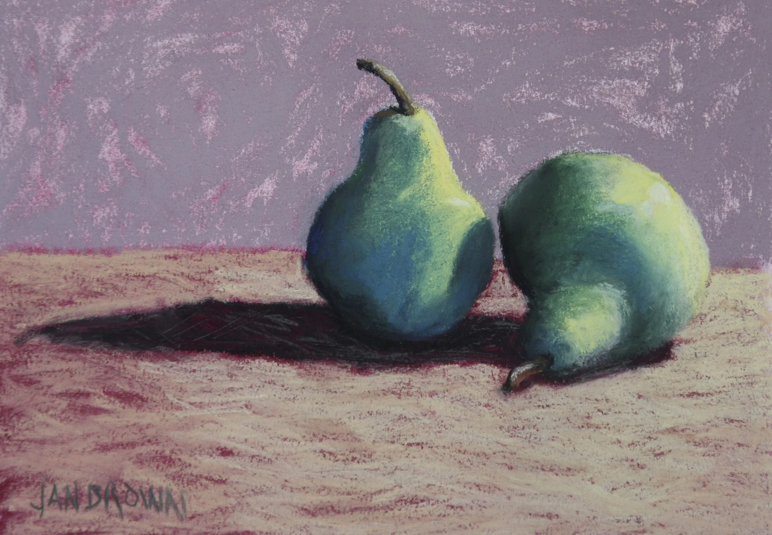 Pears 1, pastel, 2013, Jan Brown