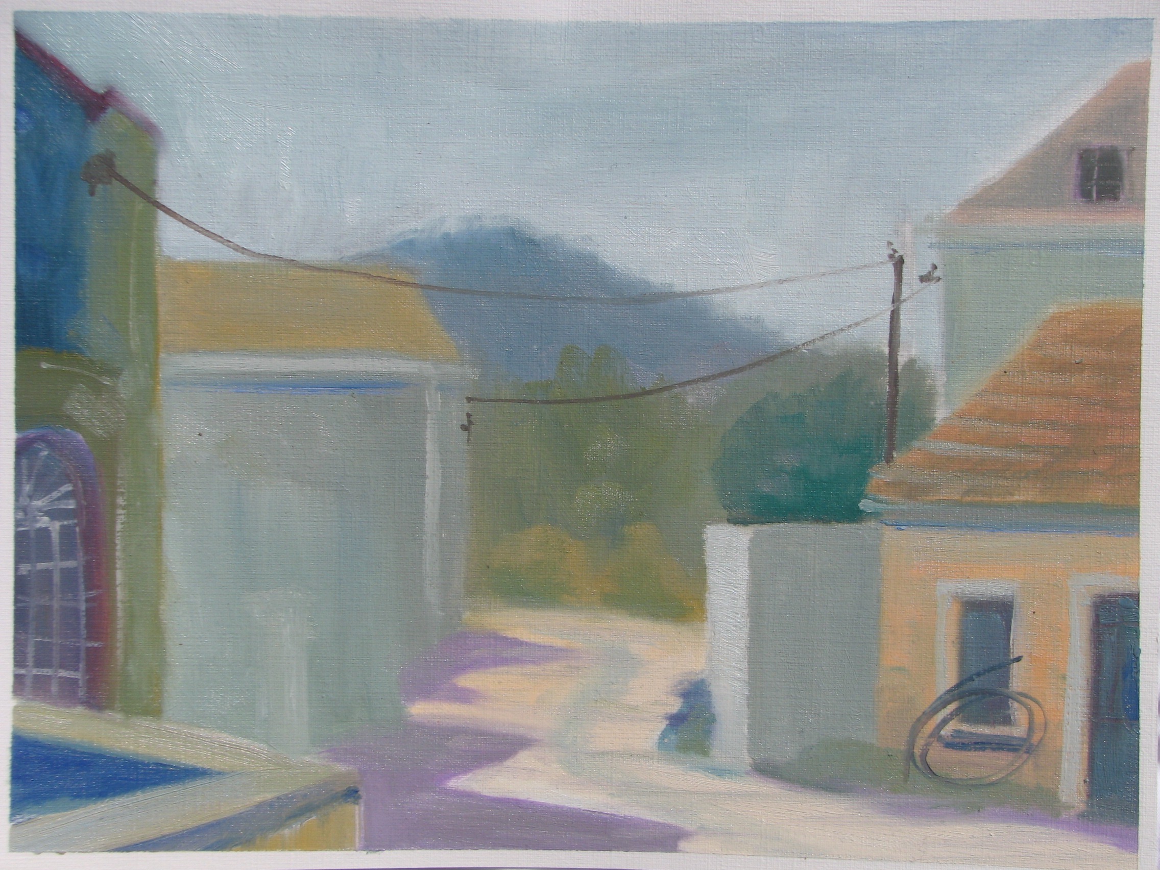 Croatian village, oil, 2009