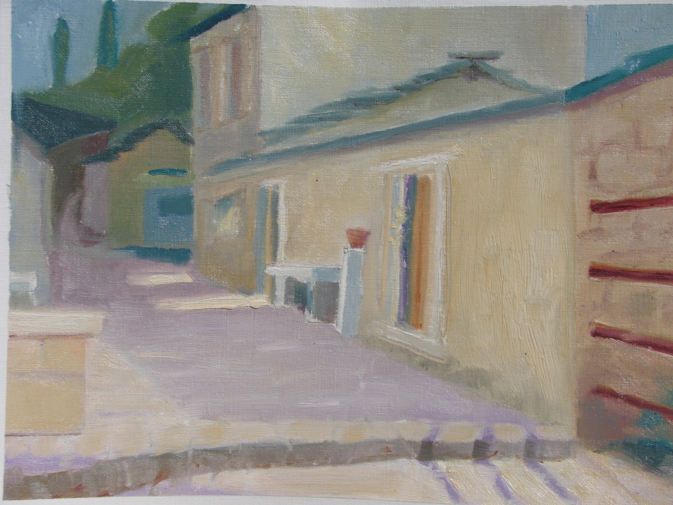 Croatian street, oil, 2009, Jan Brown