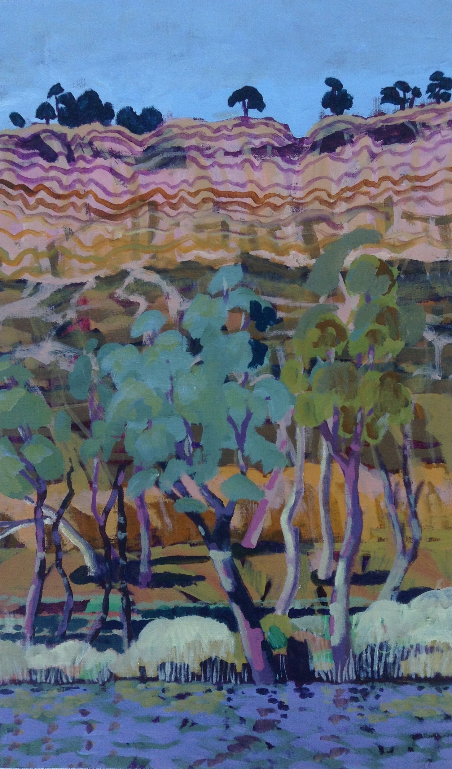 Waikerie Cliffs, acrylic, 2013, Jan Brown, Sold