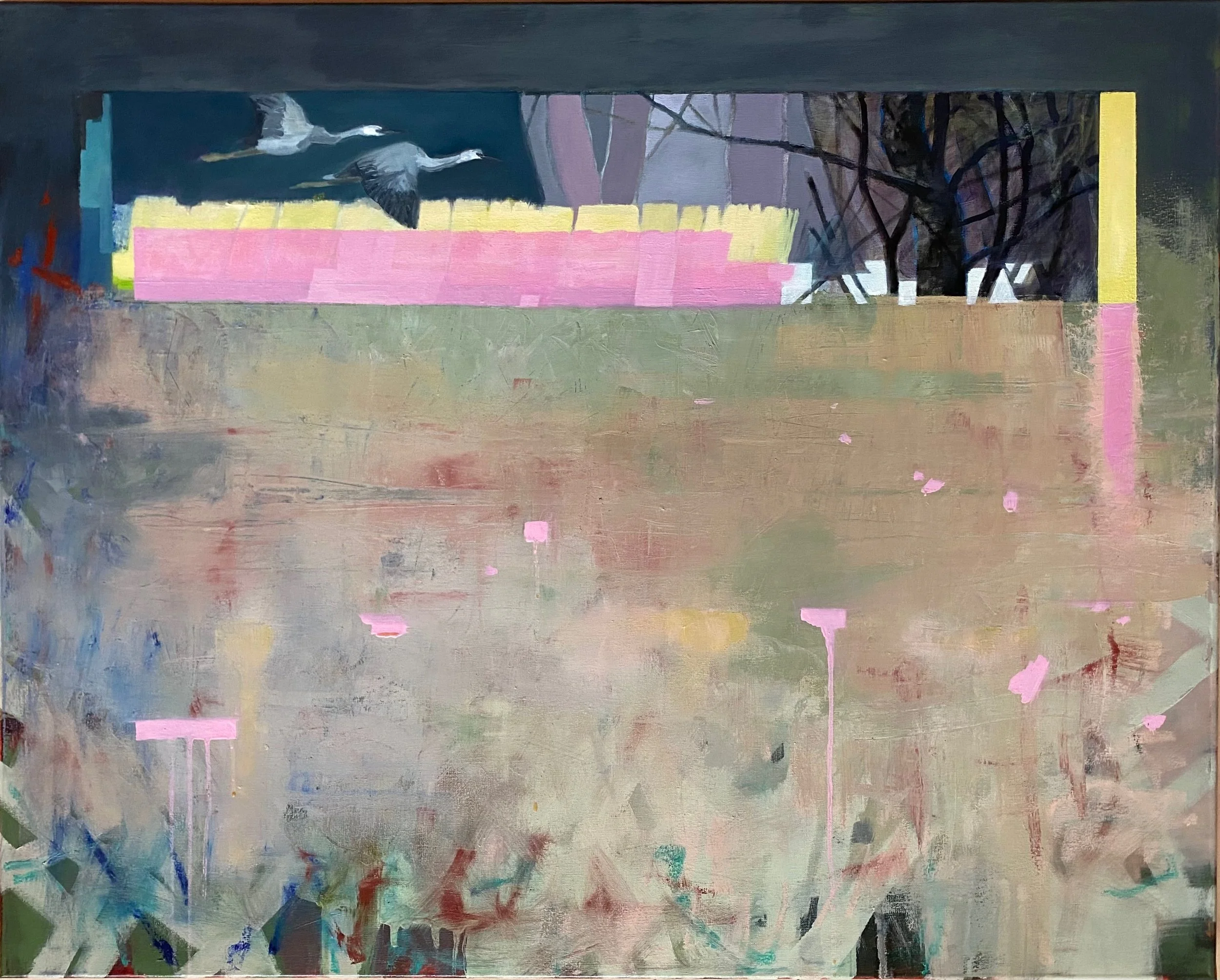 Bird Hide, 80 X 100cm, acrylic and oil on canvas, 2024 SOLD