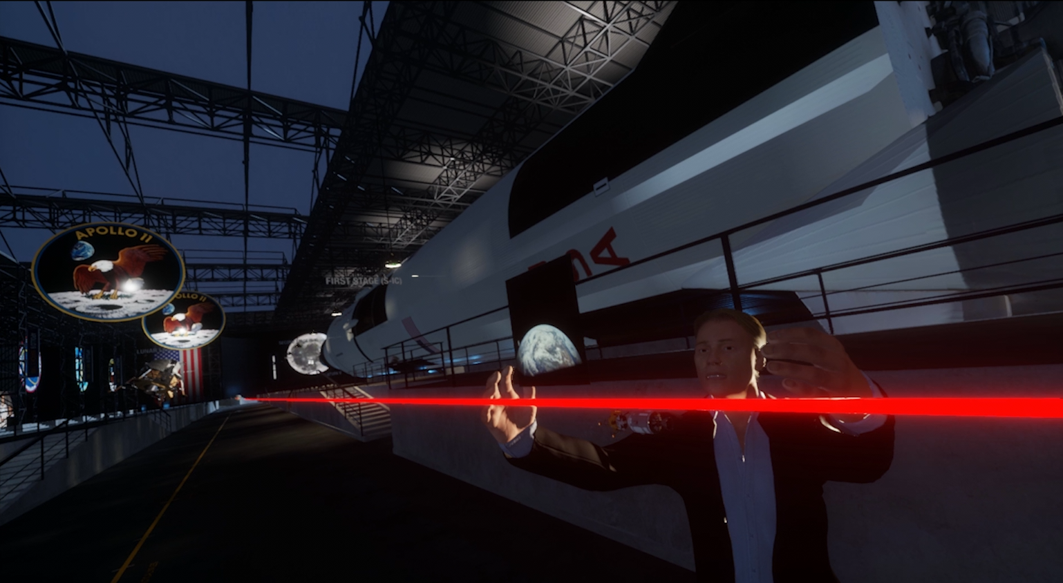 ryan schultz at the nasa apollo museum in sansar