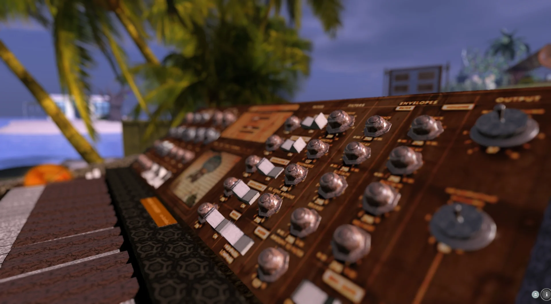 a moog synth made of prims in second life by nnoiz papp