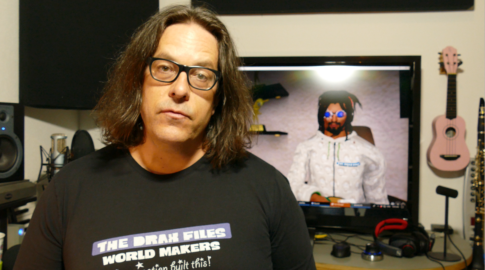 an exhausted physical filmmaker and his avatar