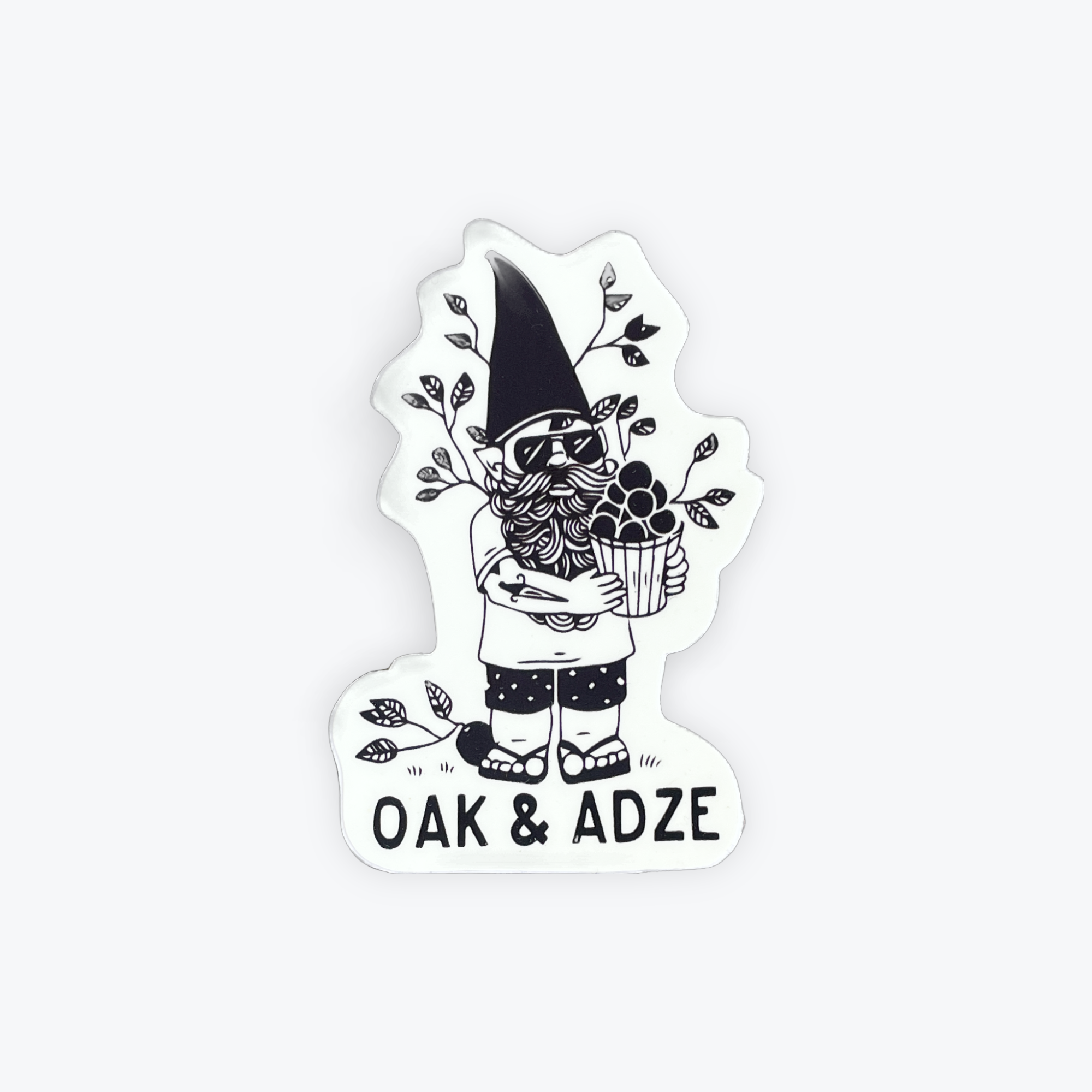 Oak & Adze Gnome With Oranges Sticker