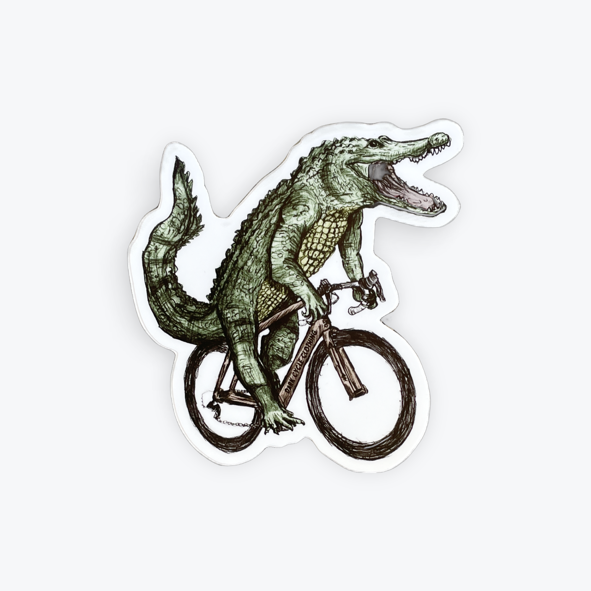 Dark Cycle Clothing Gator On A Bike Sticker