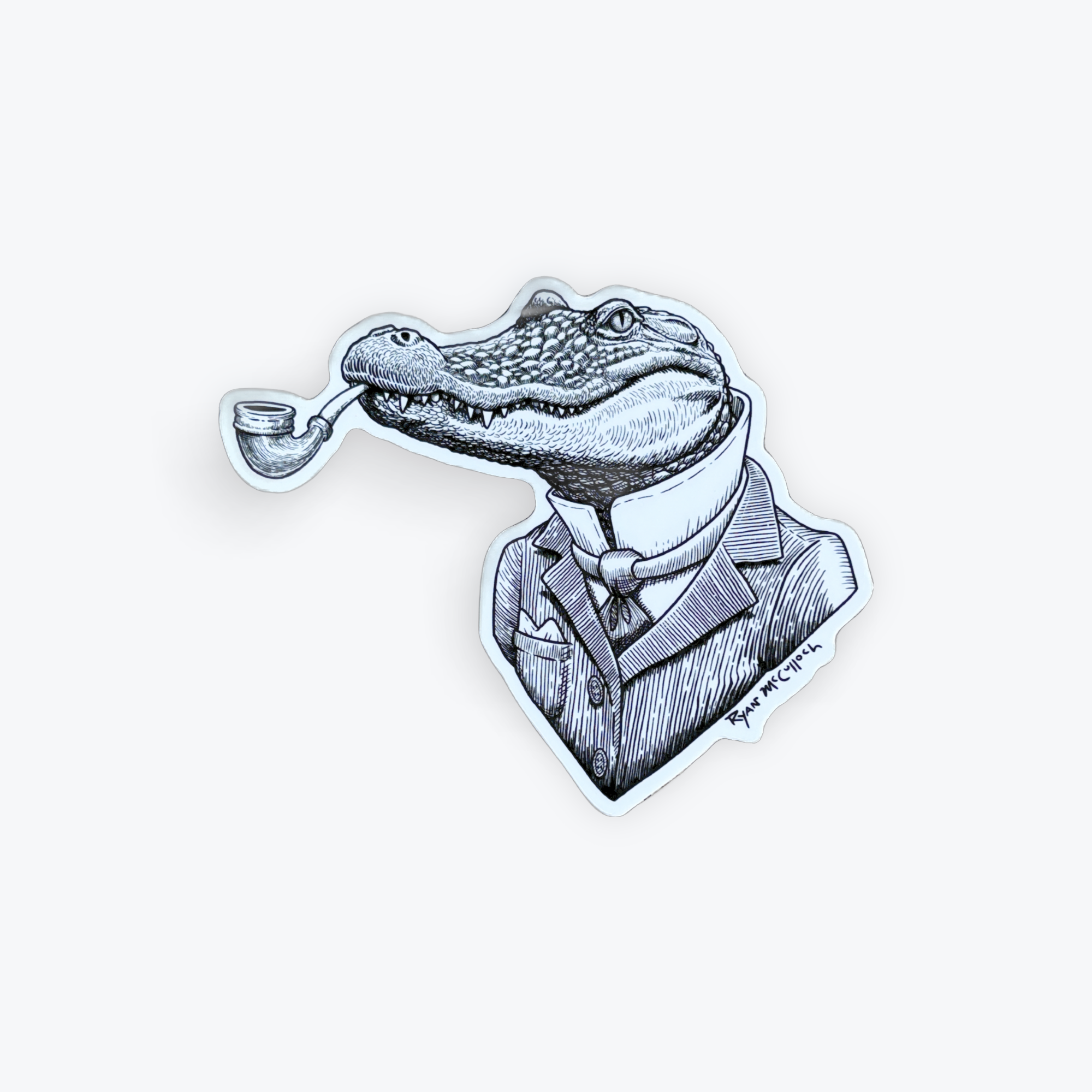 Ryan McCulloch Art Dapper Alligator Sticker