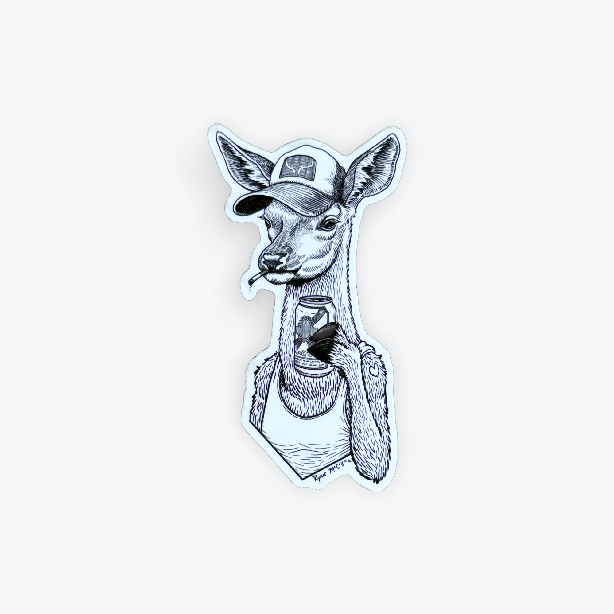 Ryan McCulloch Art Young Buck Sticker